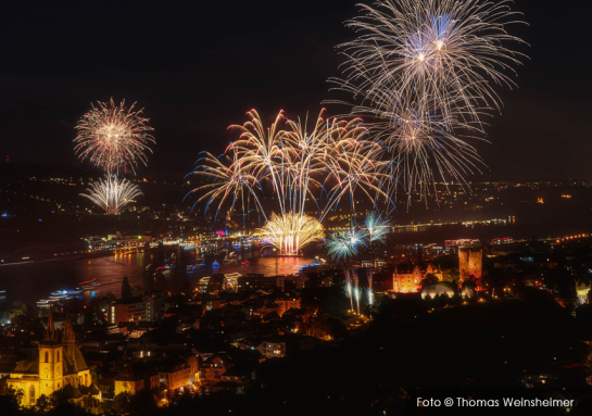 Rhine on fire in Bingen and Rüdesheim
