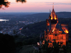 Drachenburg Castle at night